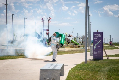 Quilmes: Realizaron un operativo de fumigación en el Parque de La Ribera